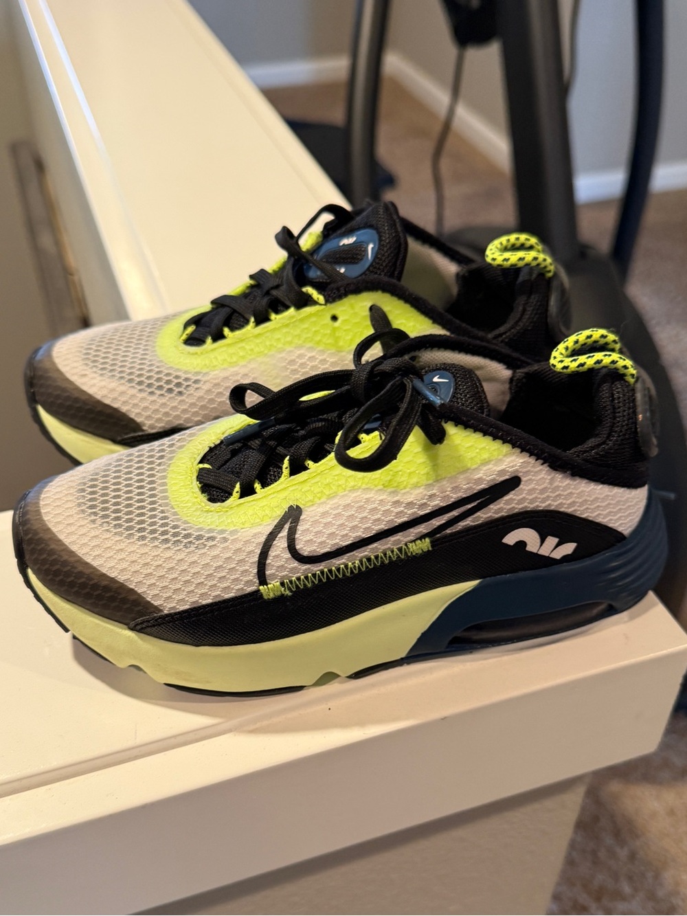 Nike Kids Neon Yellow, Black & White Athletic Sneakers